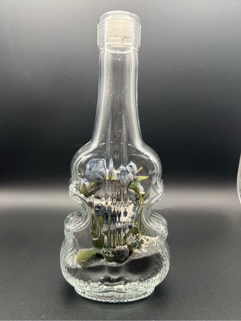 ✨ Vintage Mod Dep Italy Clear Glass Violin Bottle 200ml Floral Terrarium Display